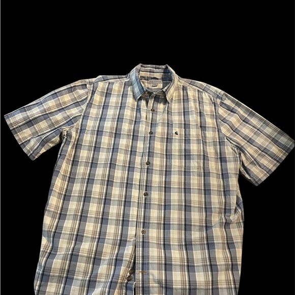 🎉HP🎉Men's Carhartt Blue Plaid Shirt - Picture 2 of 5
